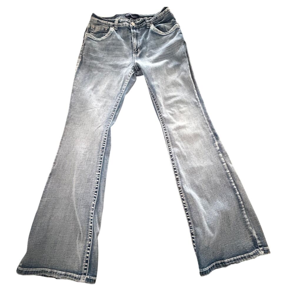 Westfield Eagle Jeans Womens 15 Bootcut Blue Embellished Studded Stretch Denim